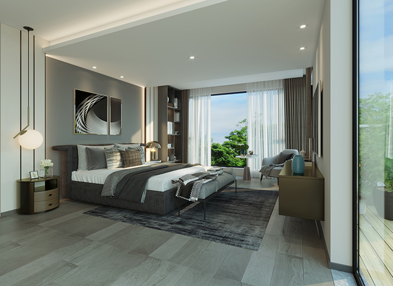 臥室-現(xiàn)代簡約裝修效果圖-復式裝修案例