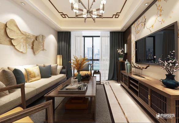 有家裝飾鳳凰花城120平新中式風格裝修案例