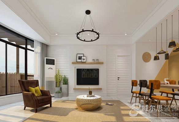 廈門威爾思濱北國際100平美式風格裝修案例